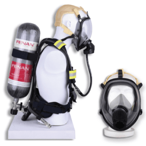 self contained breathing apparatus with HUD kit on a manequin