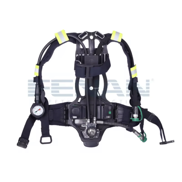 An SCBA kit with HUD back pack assembly with harness