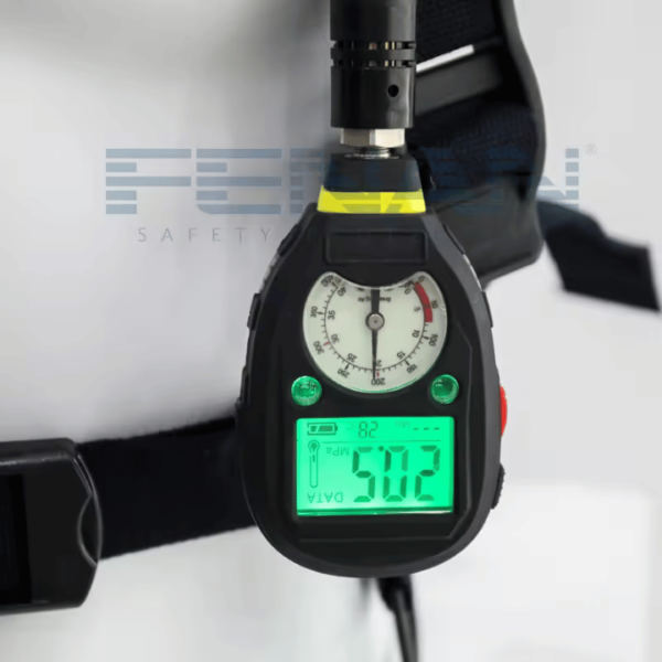 An SCBA kit with HUD pressure gauge and alarming device